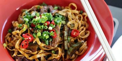 Äggnudlar oxfile och pasta