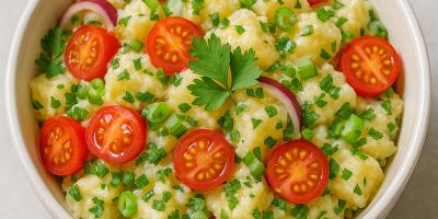 Potatissallad med tomater eller broccoli 